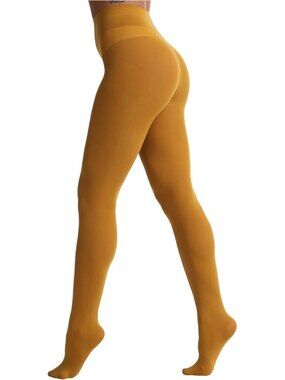 Women  Goldenrod Opaque Tights EVERSWE Stretchy Comfortable Fashion Hosiery
